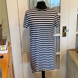 Amour Vert Navy and White Striped T-Shirt dress